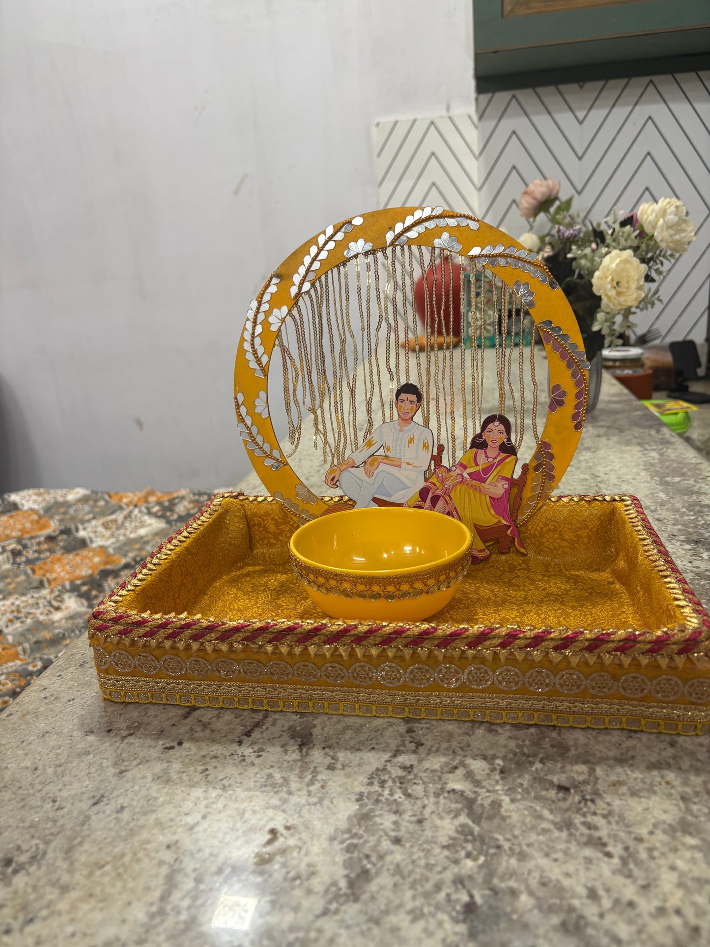 "Golden Glow" Bridal/Groom Haldi Platter