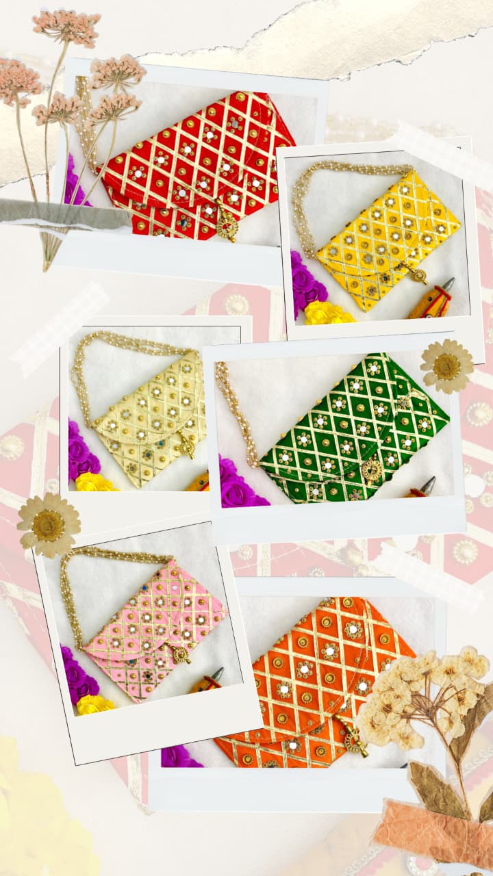 Pearl Handle Sparkle Clutch