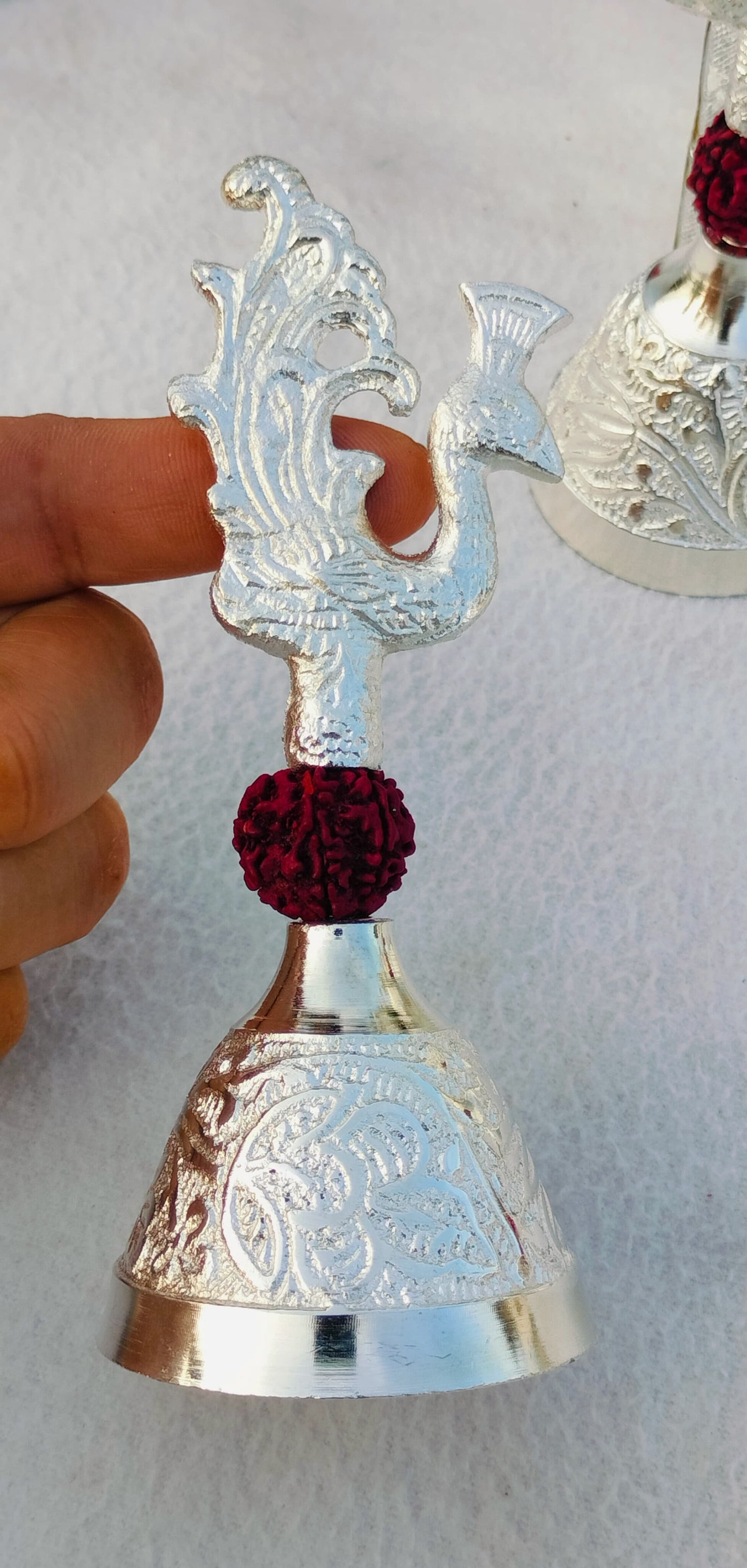 Pecock Rudraksh balls and paro diya With Velvet box