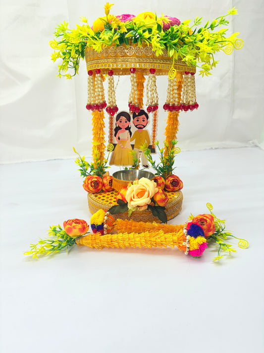 Mandap style haldi platter