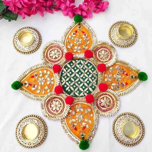 Handcrafted Diwali Rangoli Set with Tealight Candle Holders – Perfect for Diwali and Festive Decor