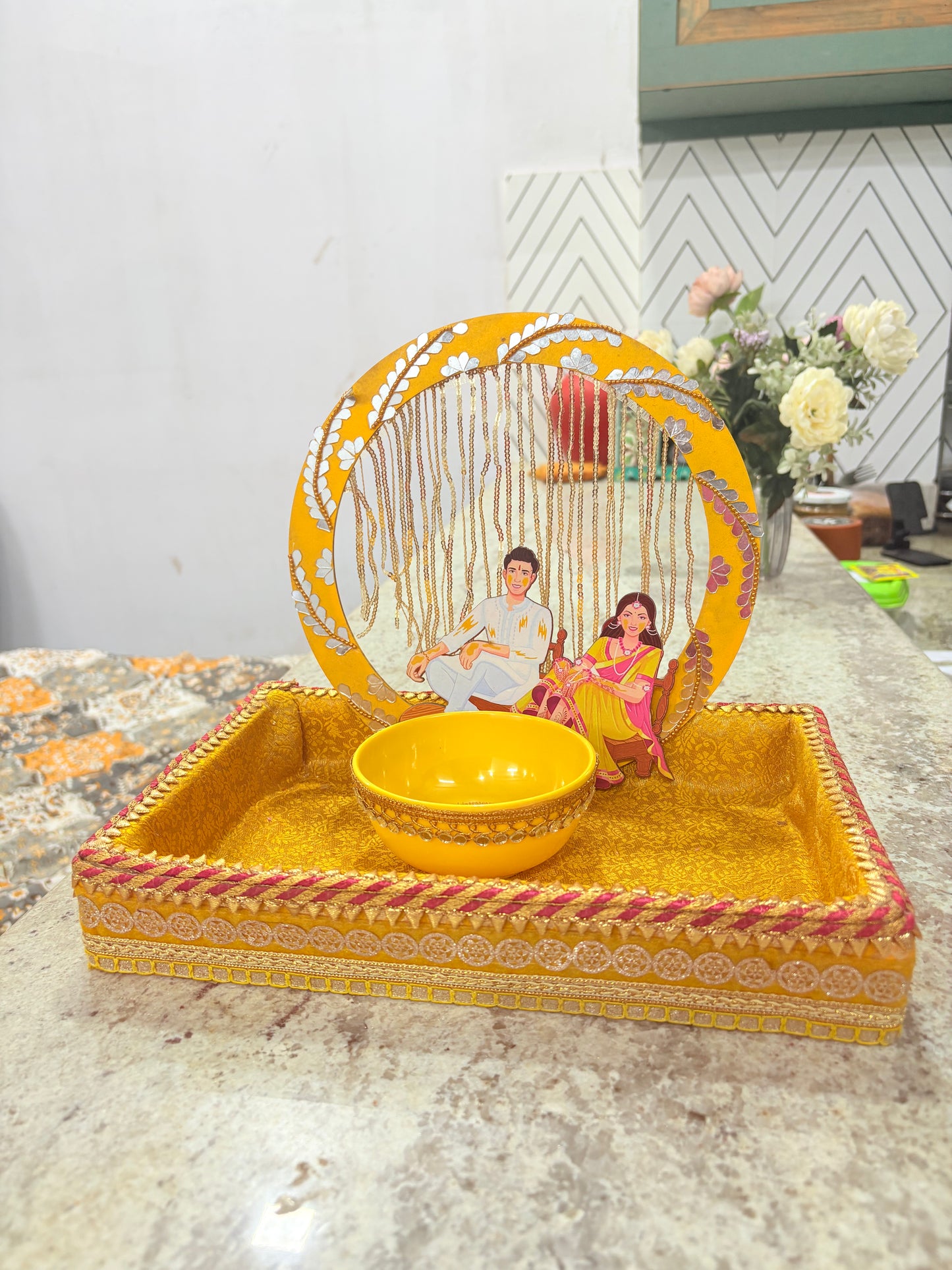 "Golden Glow" Bridal/Groom Haldi Platter