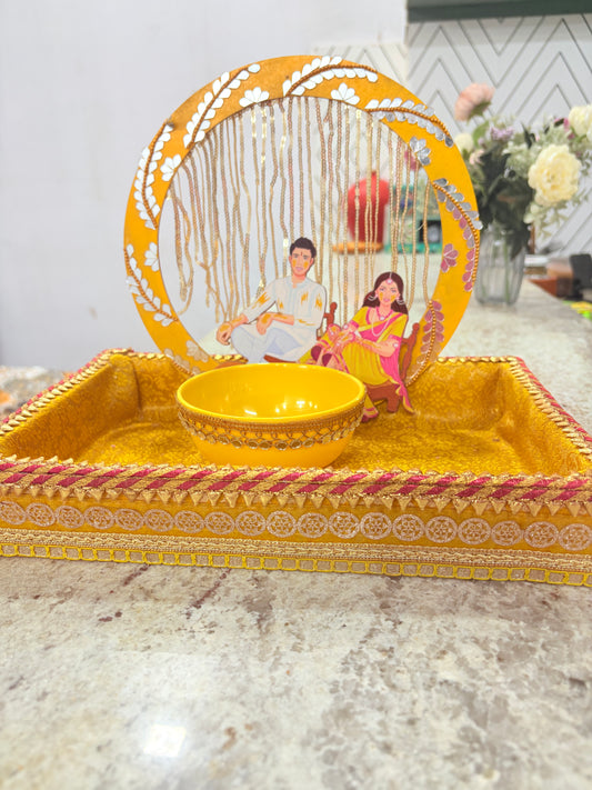 "Golden Glow" Bridal/Groom Haldi Platter