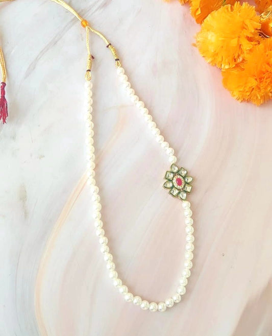 Baraat Swagat Mala with Kundan Stone Pendant- Mens Swagat Mala for Welcoming Guests in Weddings