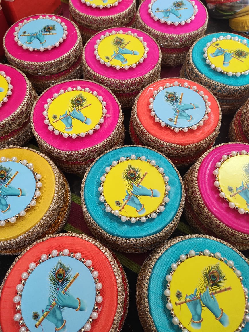 Krishna themed steel boxes