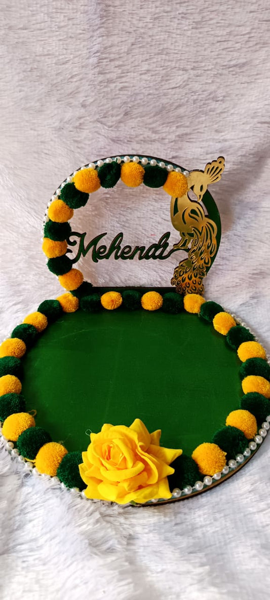 Peacock-Themed Mehendi Platter