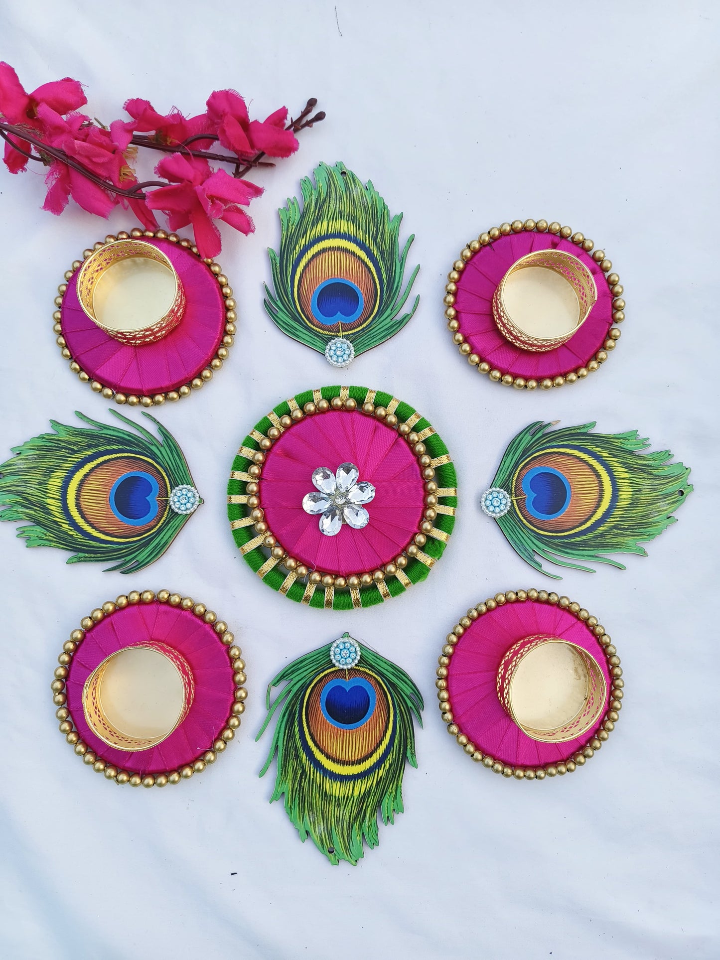 Peacock feather Rangoli