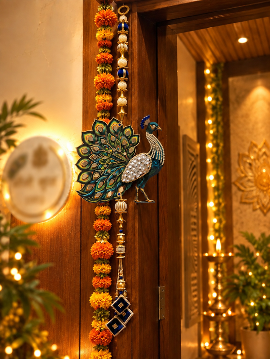 Decorative Peacock Wall Hanging for Diwali & Festive Home Decor