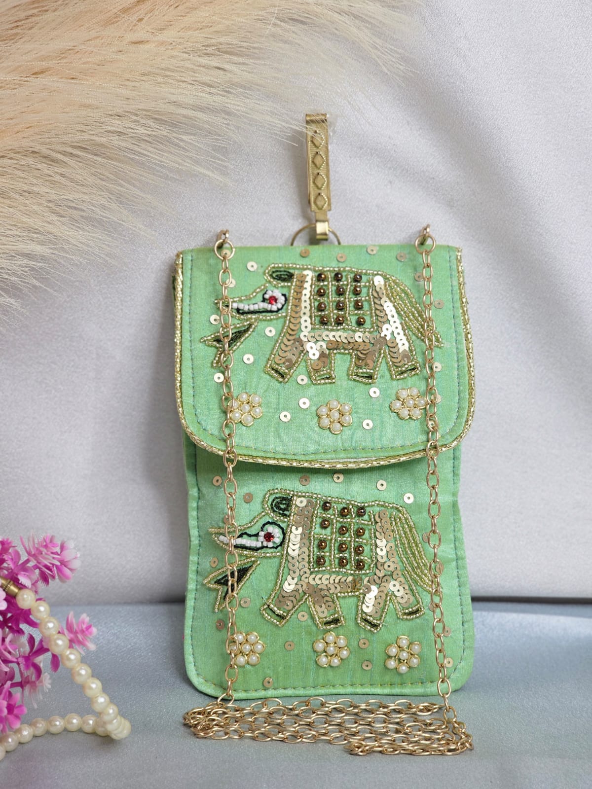 Heavy embroidery mobile sling cover
