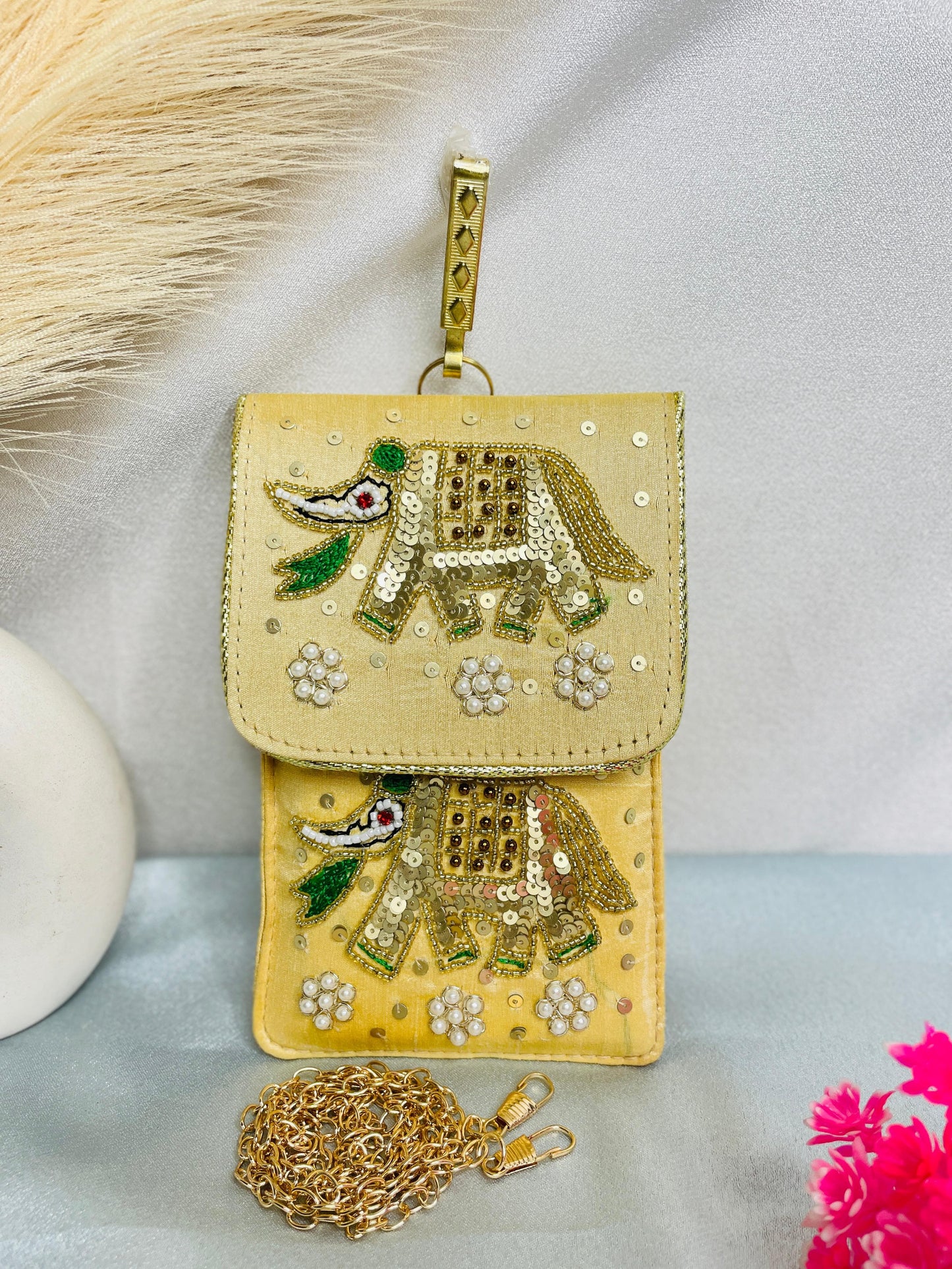 Heavy embroidery mobile sling cover