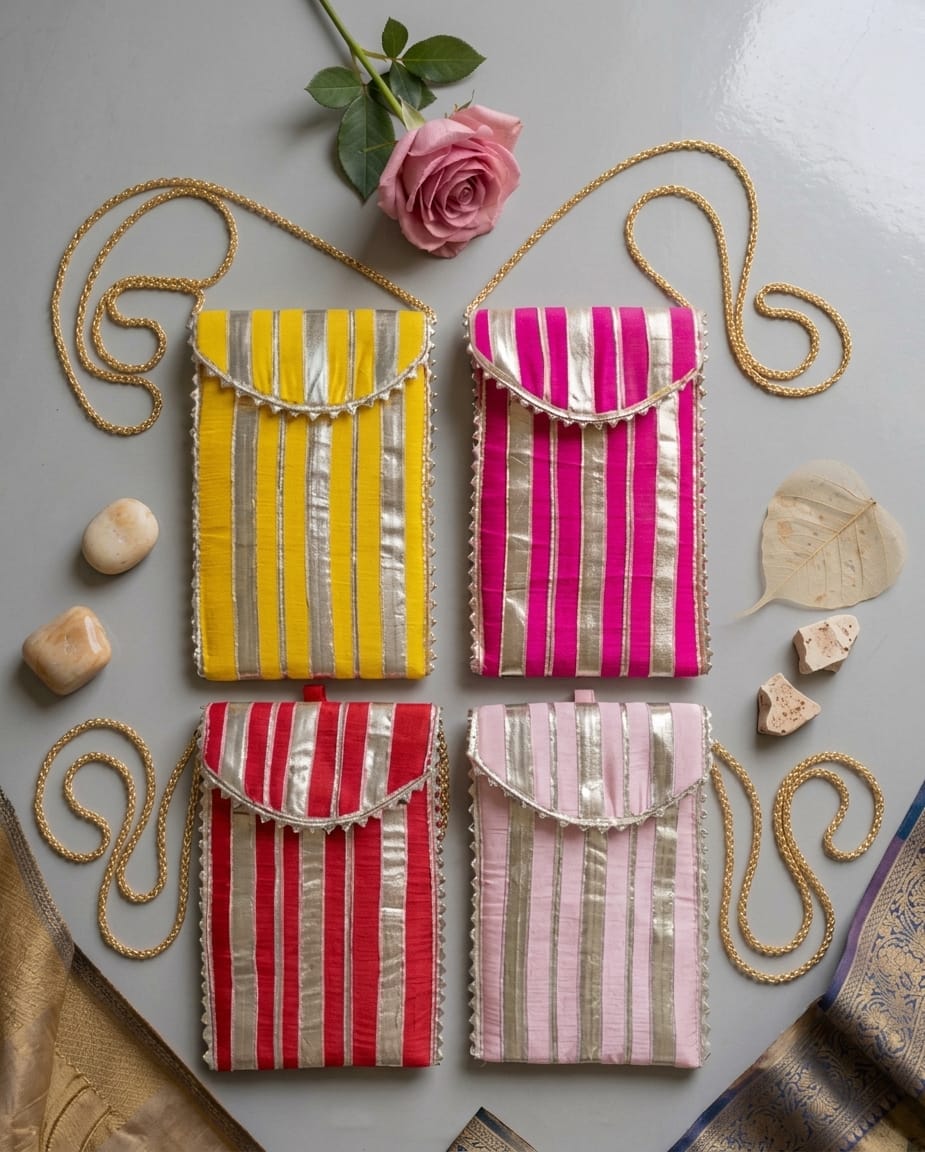 Gota Line Mobile Sling Bag | Wedding & Festive Return Gift