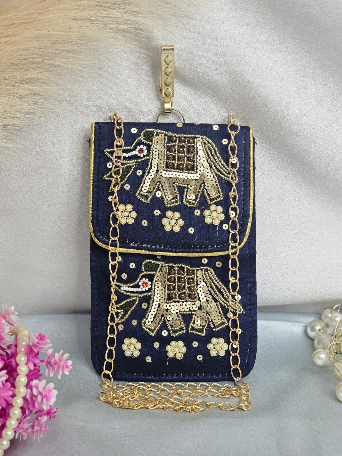 Heavy embroidery mobile sling cover
