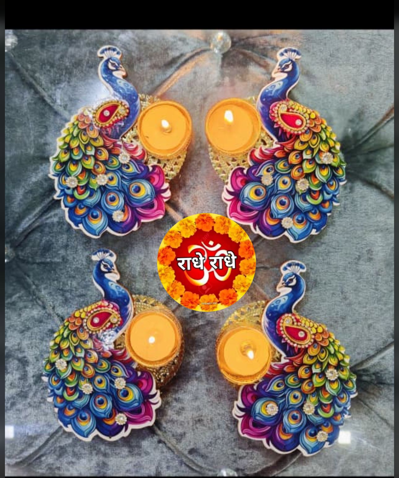 Peacock theme tealight