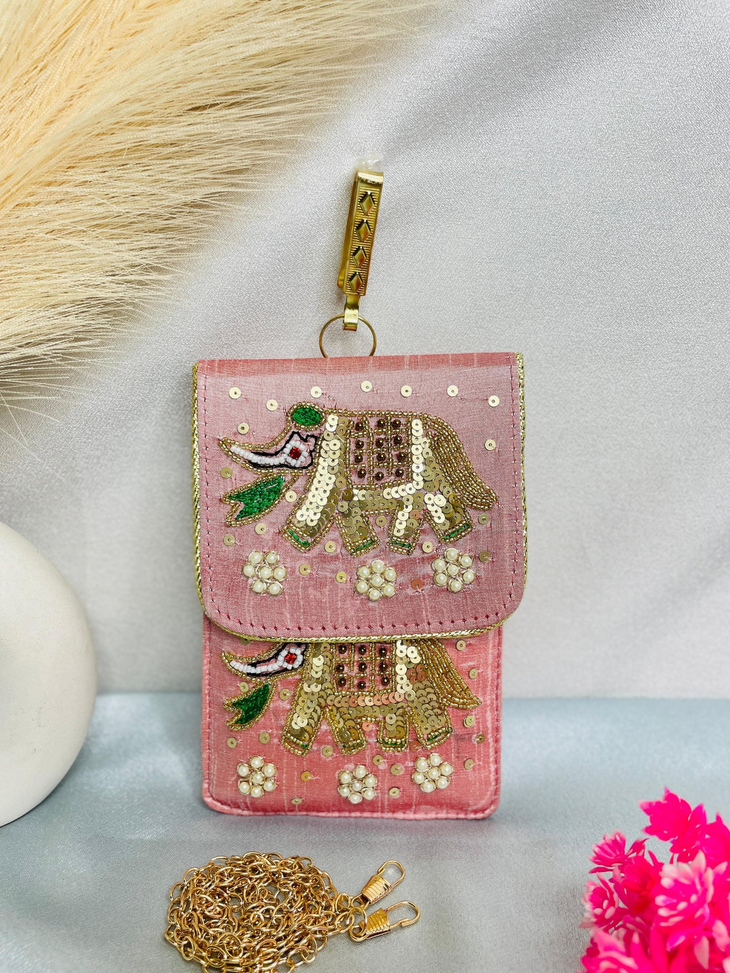 Heavy embroidery mobile sling cover