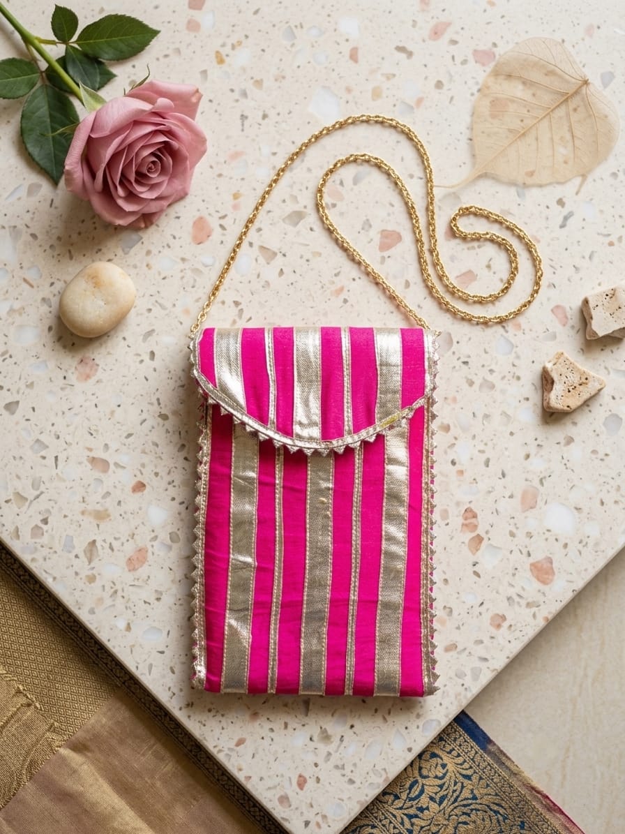 Gota Line Mobile Sling Bag | Wedding & Festive Return Gift