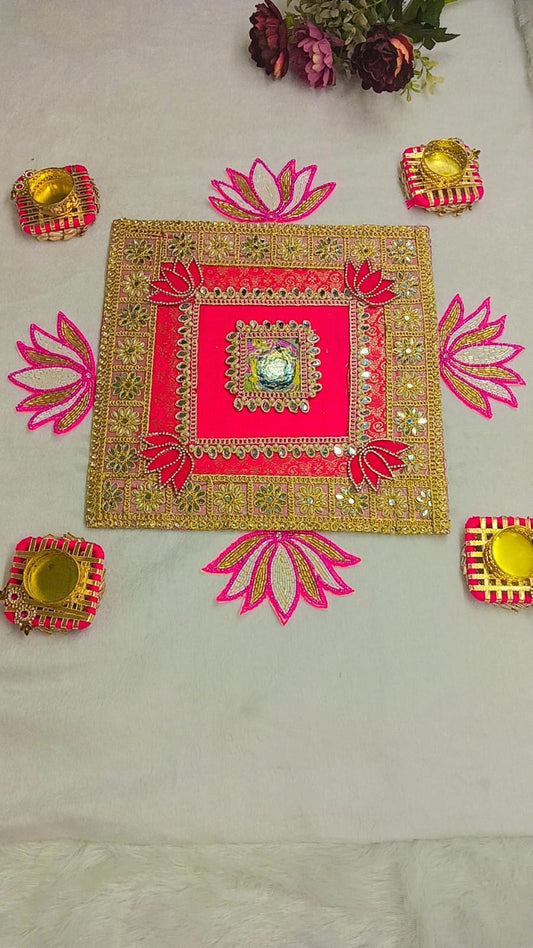 Square shrinath ji lotus rangoli