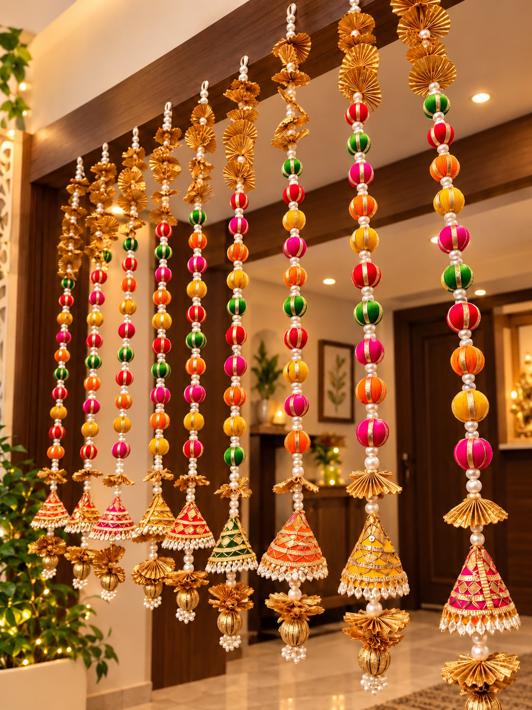 Colourful Diwali Hanging Pair | Handcrafted Festive Door & Home Decor