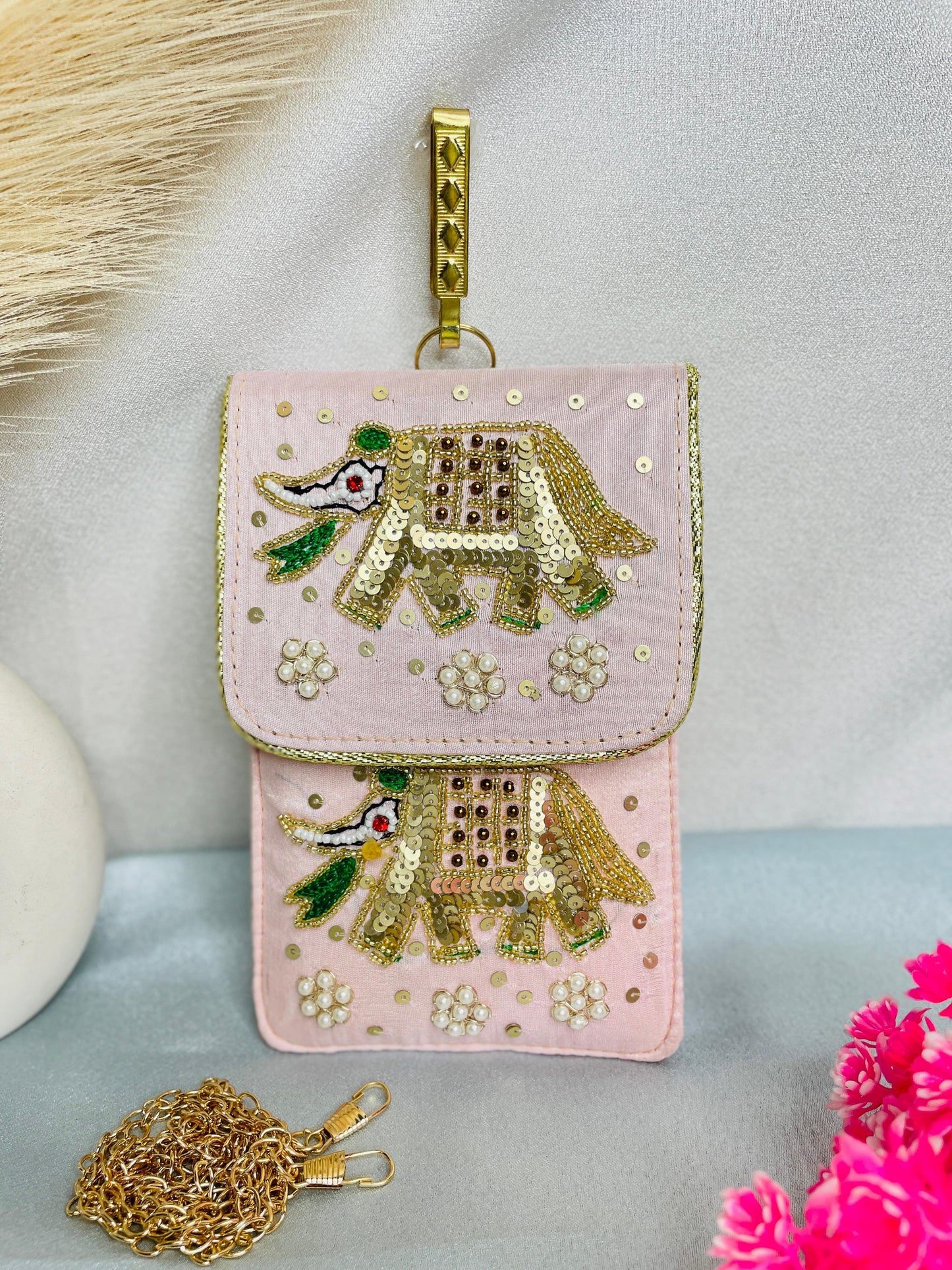 Heavy embroidery mobile sling cover
