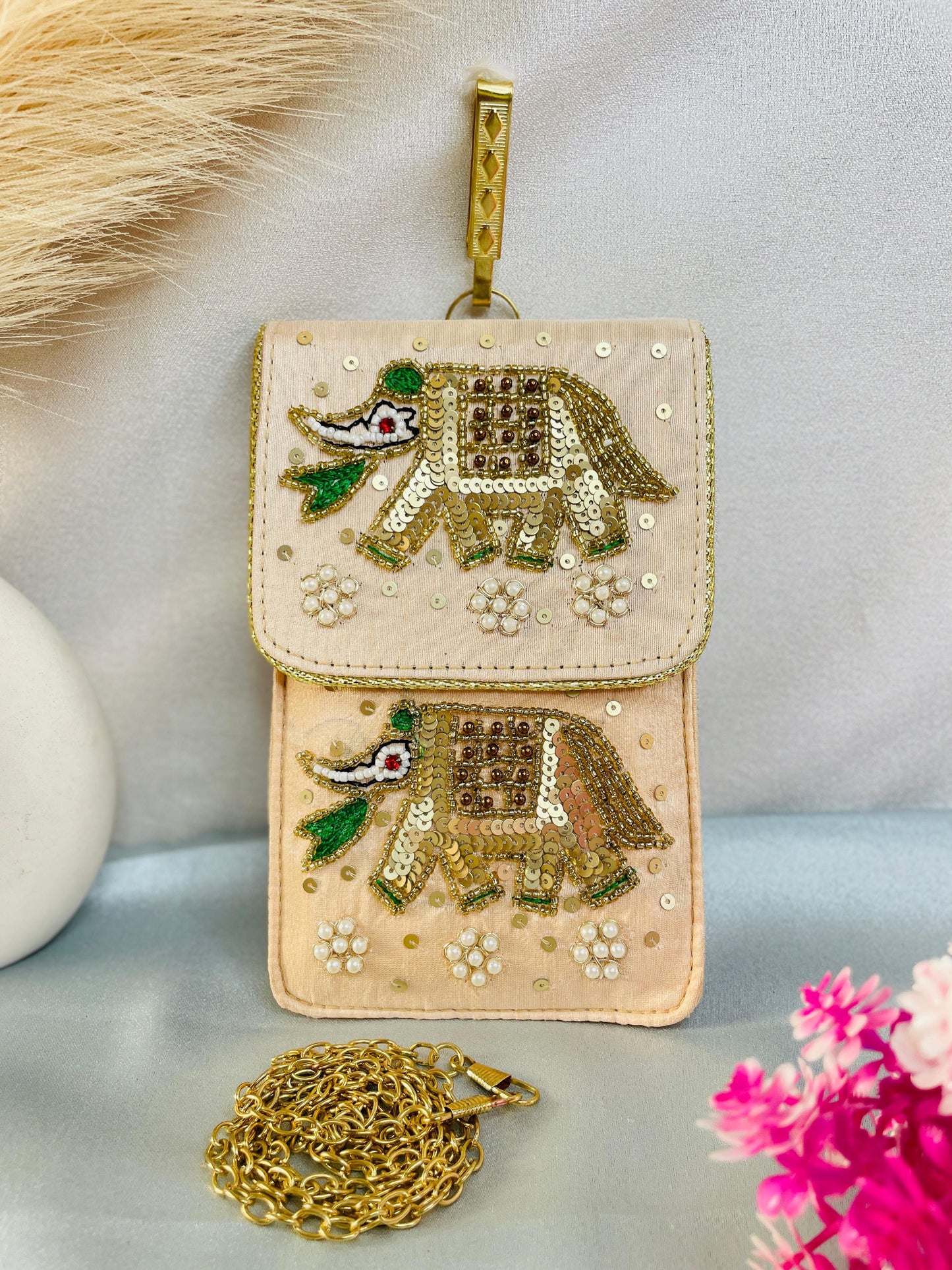 Heavy embroidery mobile sling cover