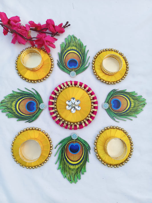 Peacock feather Rangoli