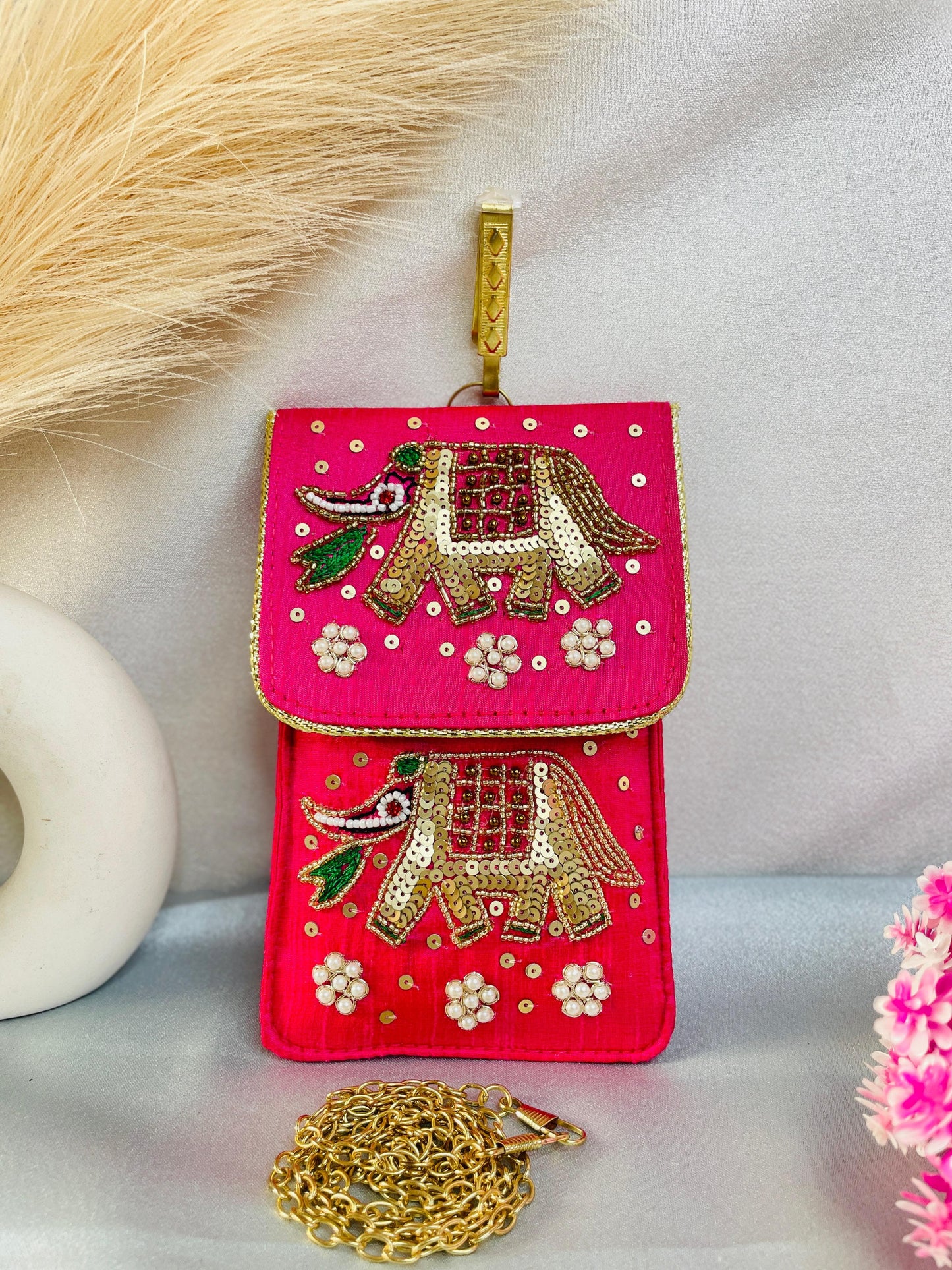 Heavy embroidery mobile sling cover