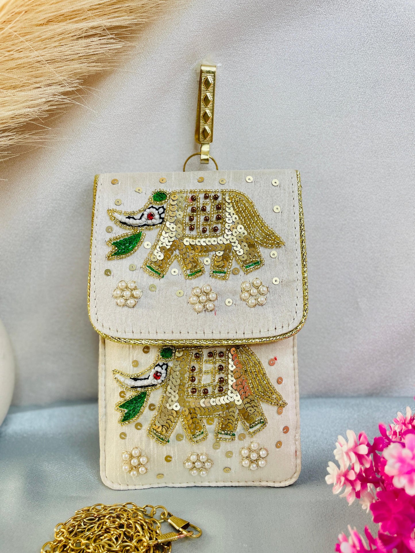 Heavy embroidery mobile sling cover